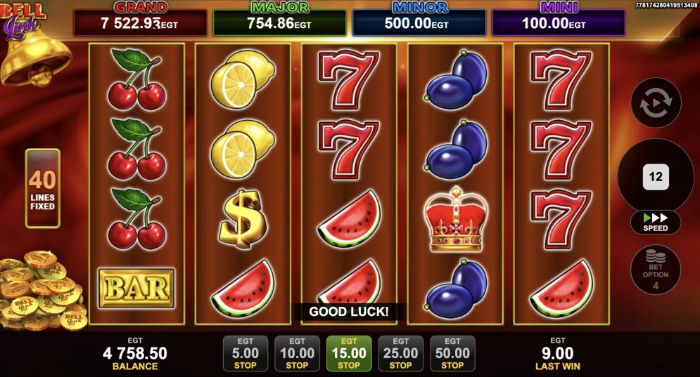 40 Shining Crown Bell Link Slot