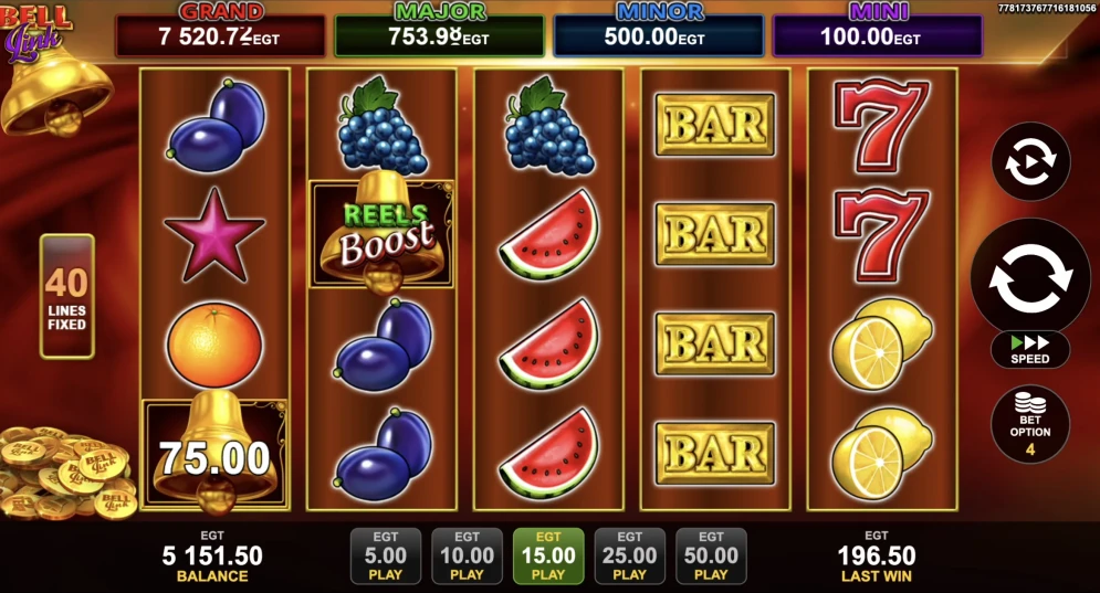 40 Shining Crown Bell Link Slot
