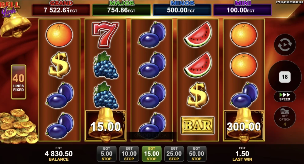 40 Shining Crown Bell Link Slot